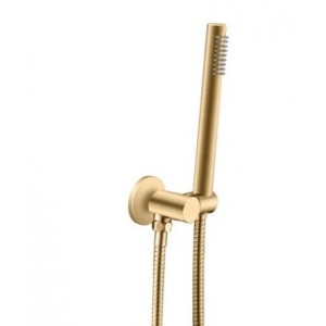 Aqua Round Brushed Yellow Gold Hand Shower Rail with Handheld Shower